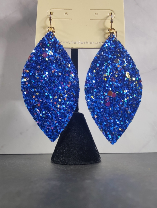 Private Label Jewelry - Blue Glitter Teardrop Earrings Statement Sparkle Lightweight NWT